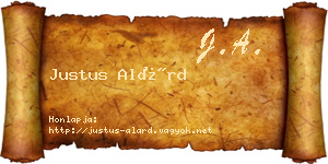 Justus Alárd névjegykártya
